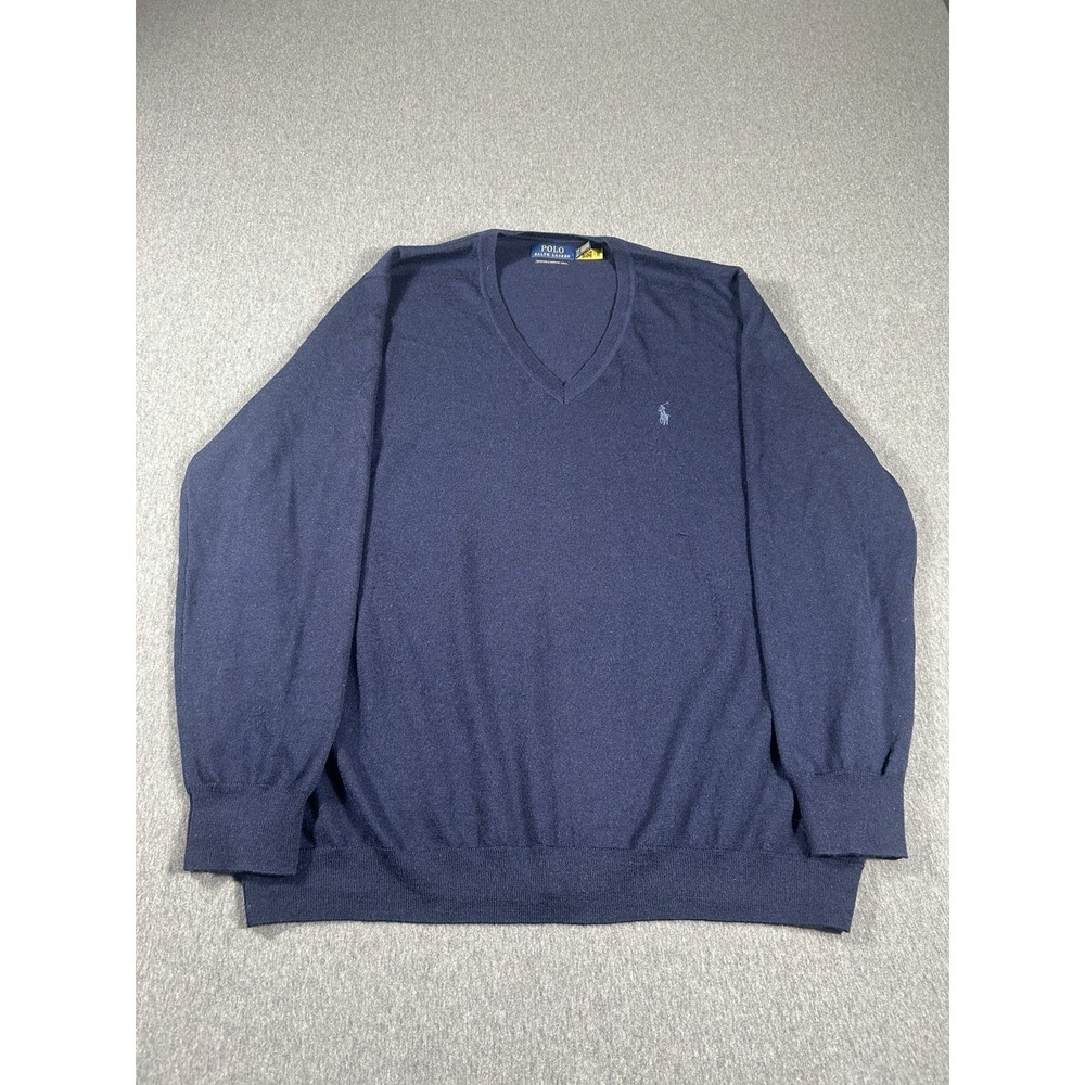 Polo Ralph Lauren Men's Big & Tall Washable Merino Wool V-Neck‎ Sweater
